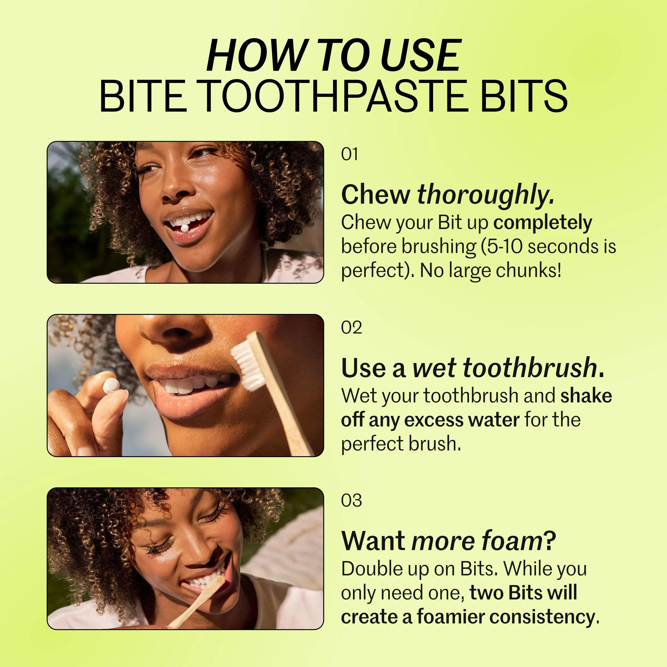 Bite Toothpaste Bits ā Natural, Remineralizing, Whitening Toothpaste Tablets with Nano-Hydroxyapatite and Xylitol - As Seen On Shark Tank - Image 2