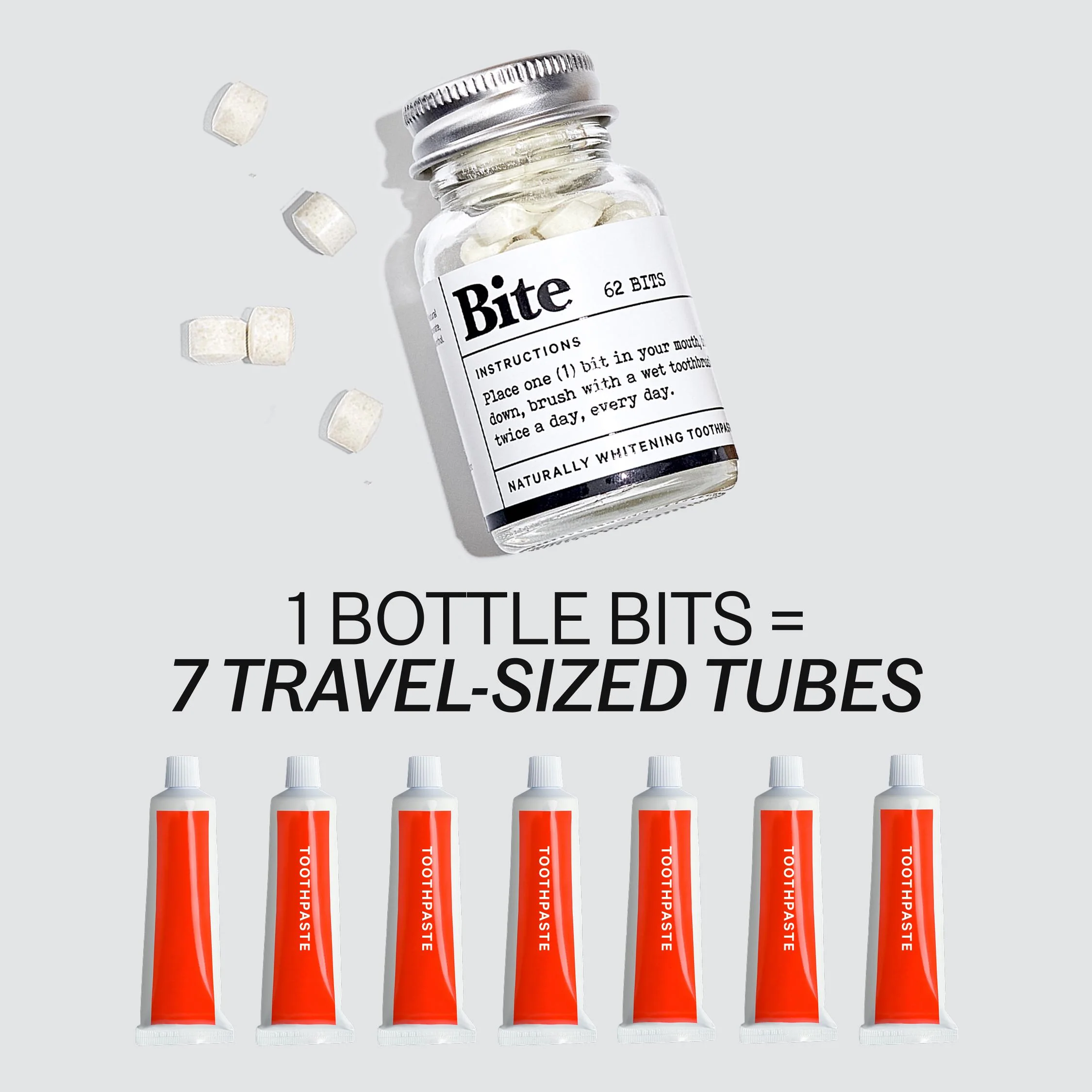 Bite Toothpaste Bits ā Natural, Remineralizing, Whitening Toothpaste Tablets with Nano-Hydroxyapatite and Xylitol - As Seen On Shark Tank - Image 8