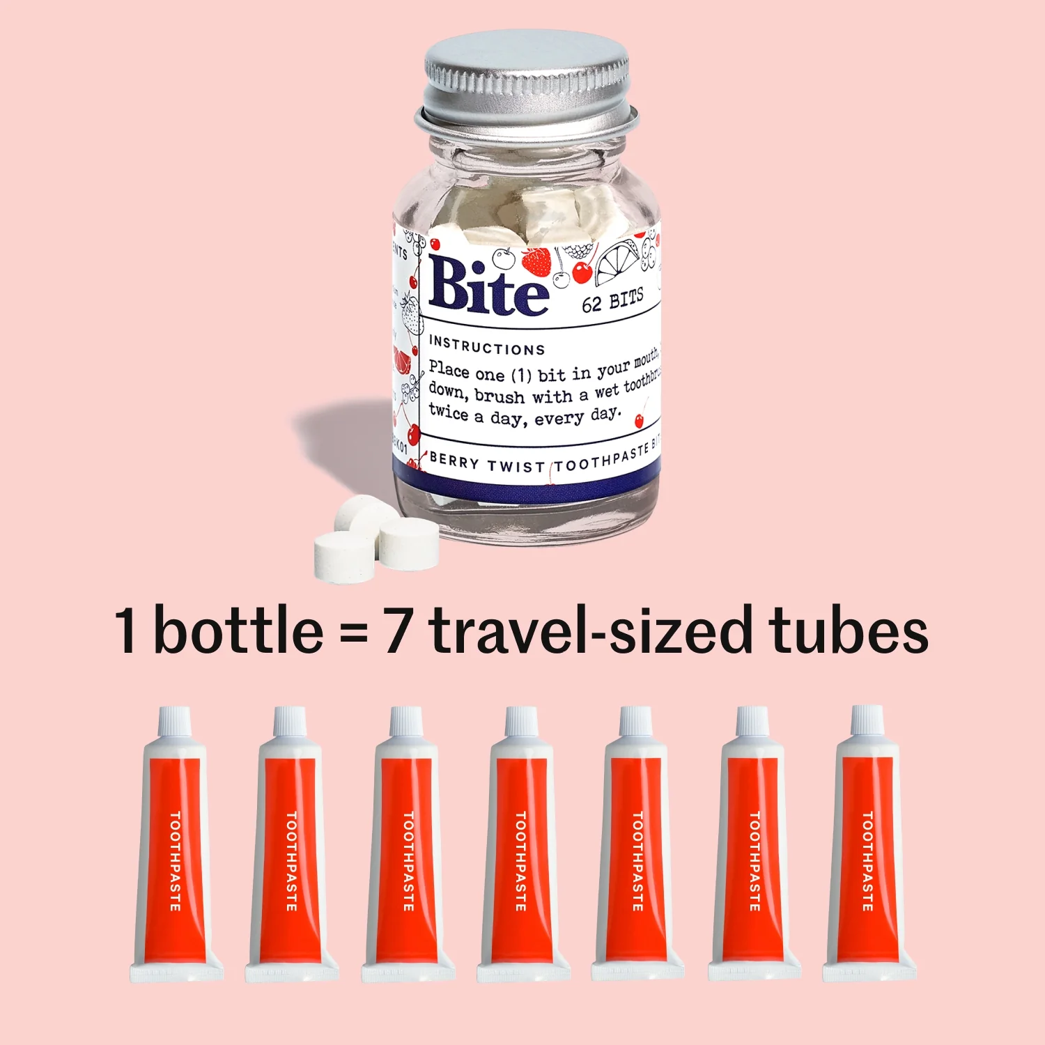 Naturally Whitening Berry Twist Toothpaste Bits - the ORIGINAL viral toothpaste tablets - Image 6