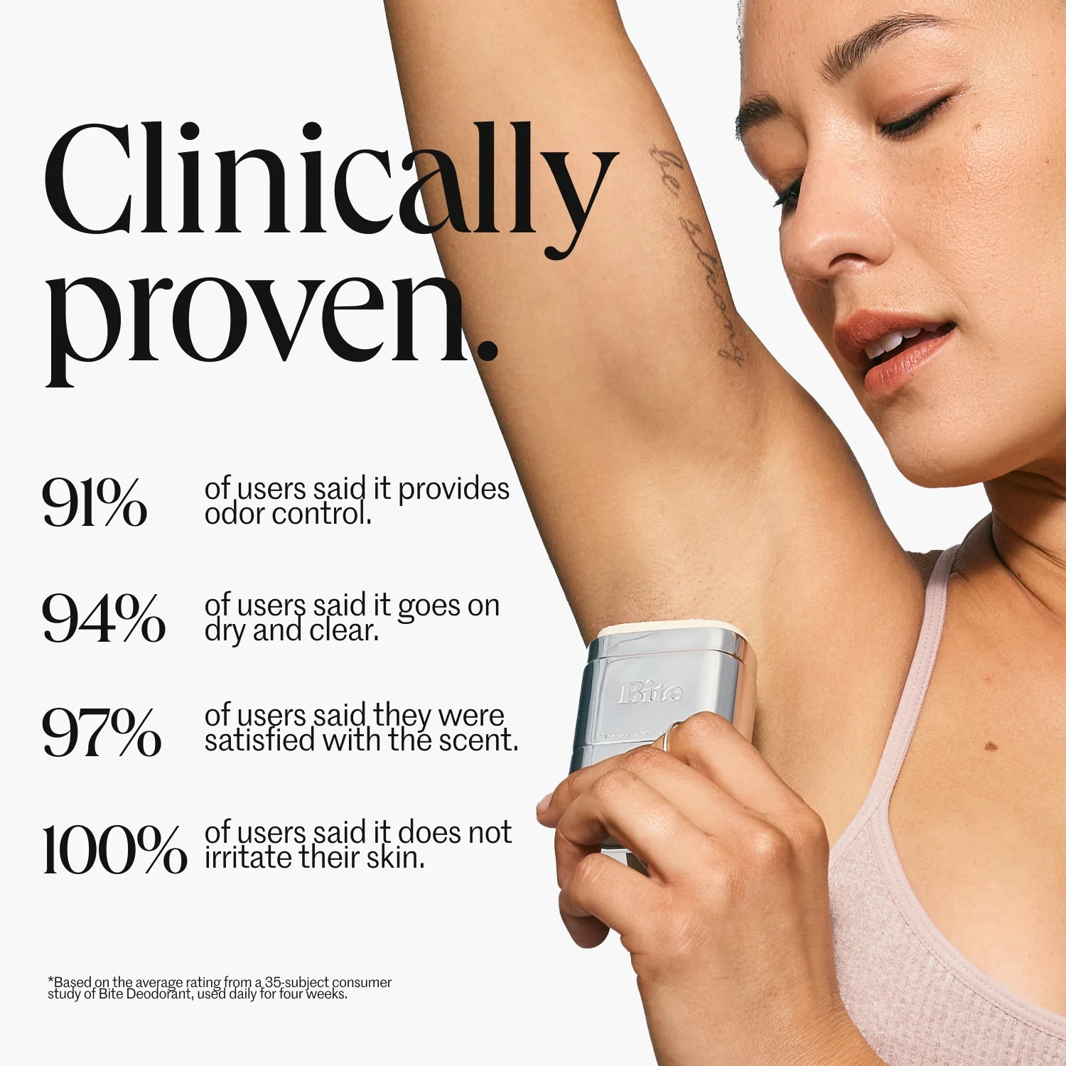 Rose Vert Natural Deodorant by Bite - Clinically Proven Odor Control, Long-Lasting, Refillable - Image 2
